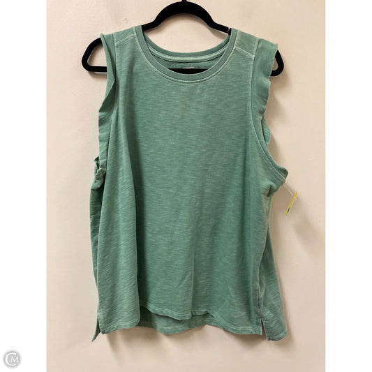 Top Sleeveless By Sonoma In Green, Size: 1x