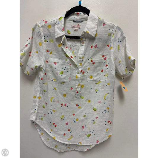 Blouse Short Sleeve By Merona In White, Size: S