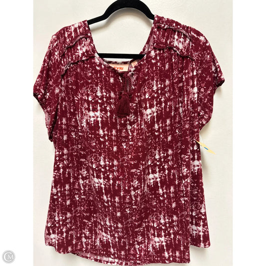 Top Short Sleeve By Evri In Red, Size: Xl