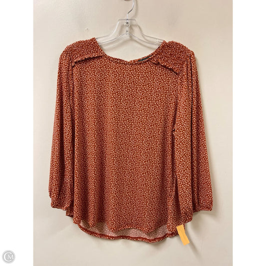 Top Long Sleeve By Adrianna Papell In Orange, Size: L