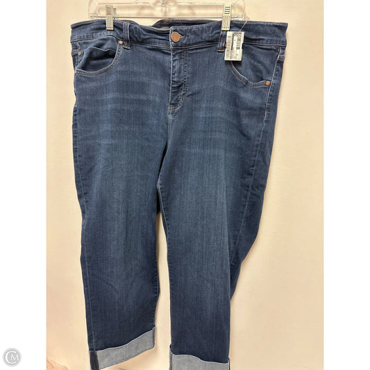 Jeans Cropped By Liverpool In Blue Denim, Size: 20