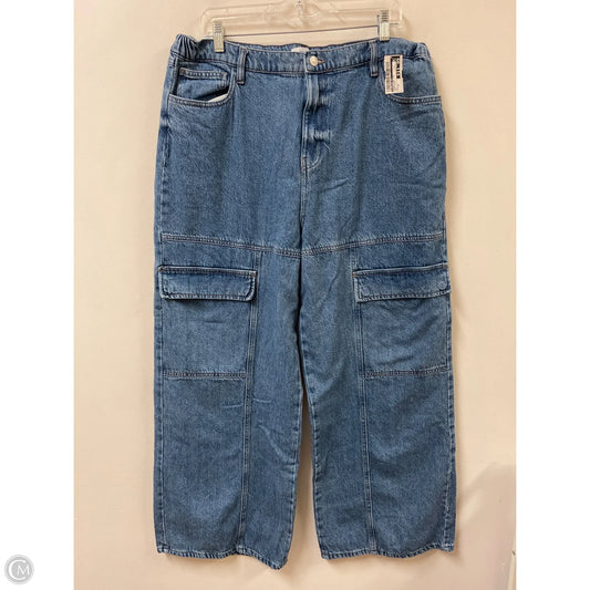 Jeans Wide Leg By Forever 21 In Blue Denim, Size: 18
