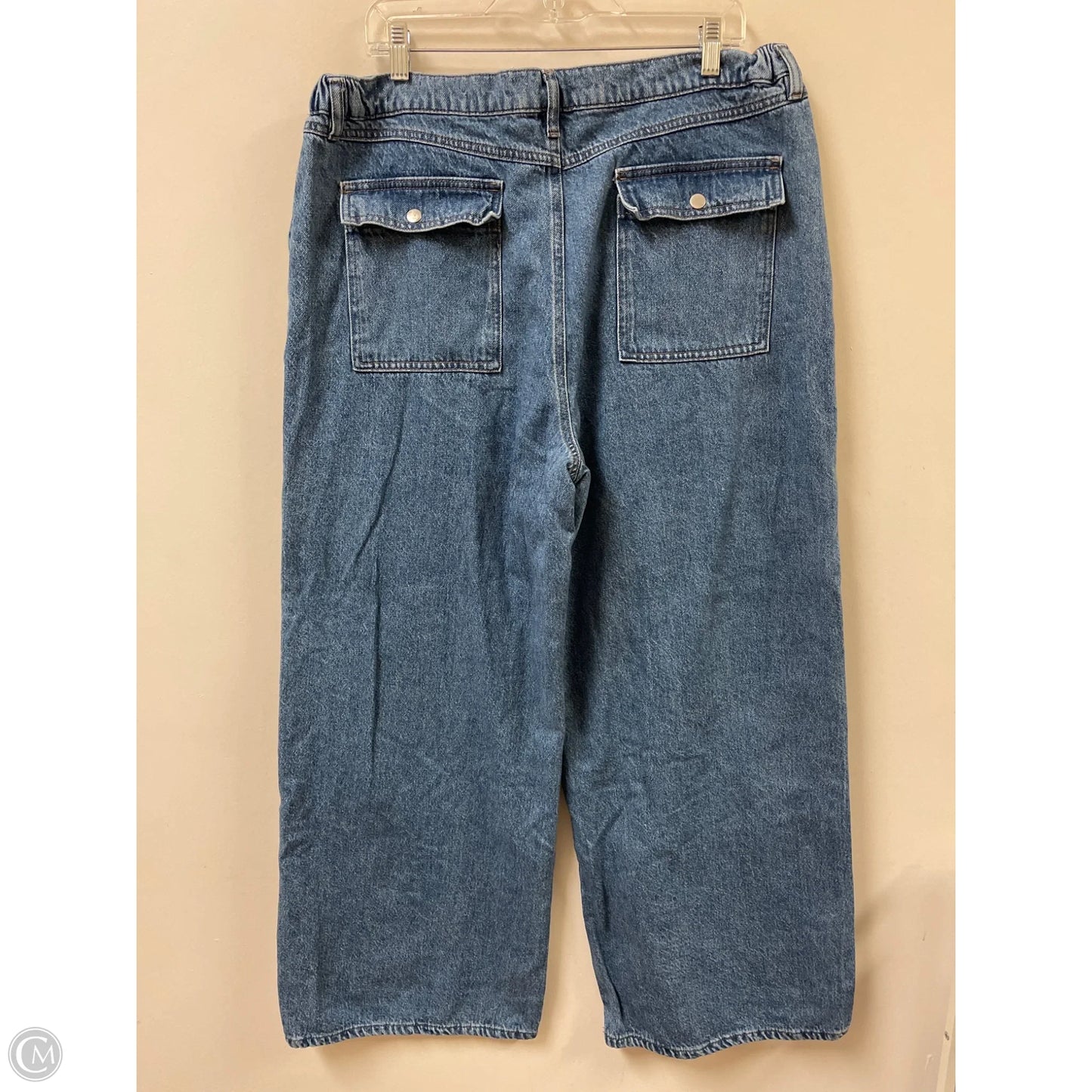 Jeans Wide Leg By Forever 21 In Blue Denim, Size: 18
