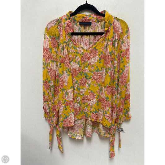 Top Long Sleeve By Rachel Roy In Pink & Yellow, Size: L