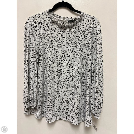 Top Long Sleeve By Adrianna Papell In Black & White, Size: Xl