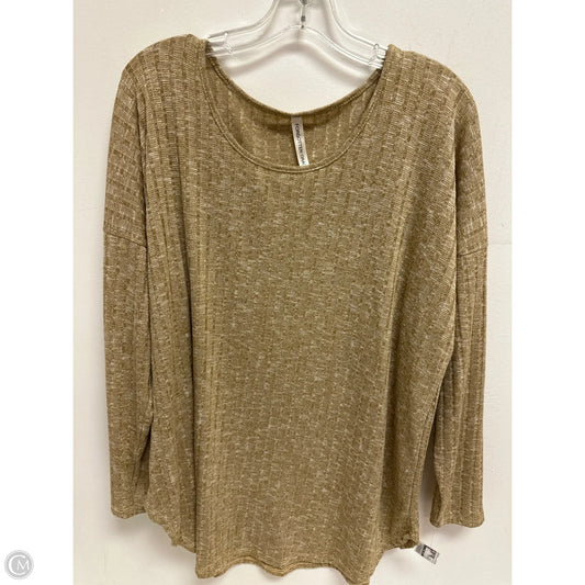 Top Long Sleeve By Clothes Mentor In Tan, Size: 1x