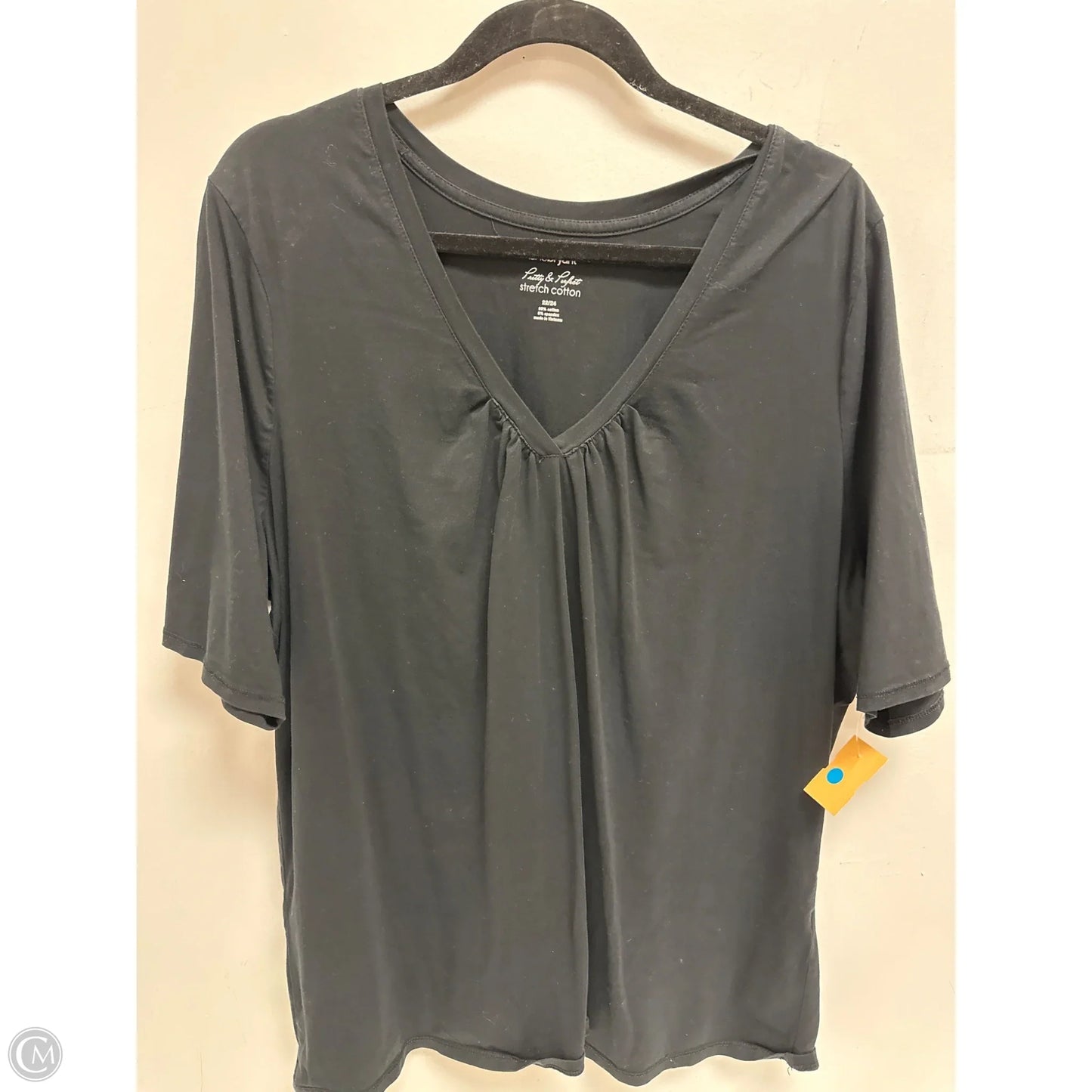 Top Short Sleeve By Lane Bryant In Black, Size: 3x