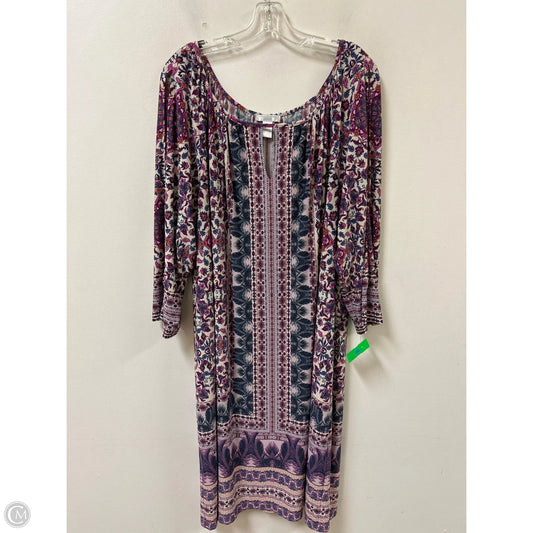 Dress Casual Midi By London Times In Purple, Size: 2x