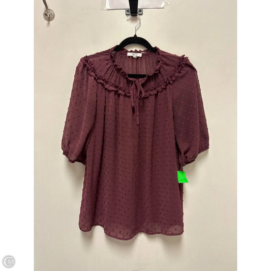 Top Short Sleeve By Clothes Mentor In Maroon, Size: L