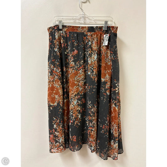 Skirt Midi By Clothes Mentor In Grey & Orange, Size: 16