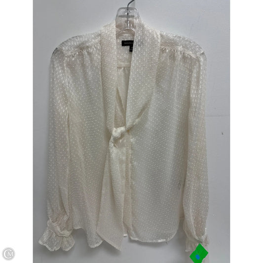 Blouse Long Sleeve By Banana Republic In Cream, Size: Xs