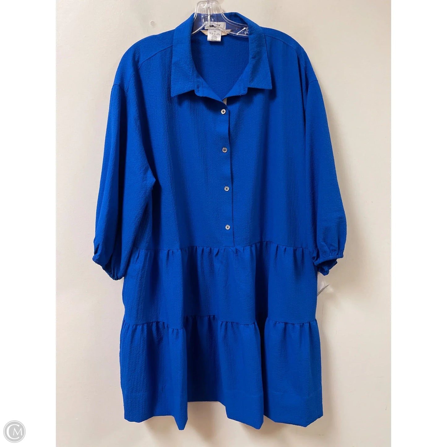 Dress Casual Midi By Dkny In Blue, Size: L