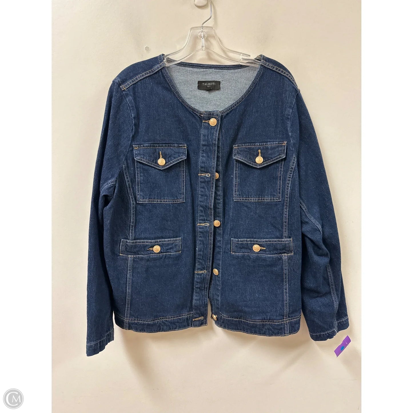 Jacket Denim By Talbots In Blue Denim, Size: 2x