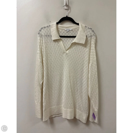 Sweater By Chicos In White, Size: 1x