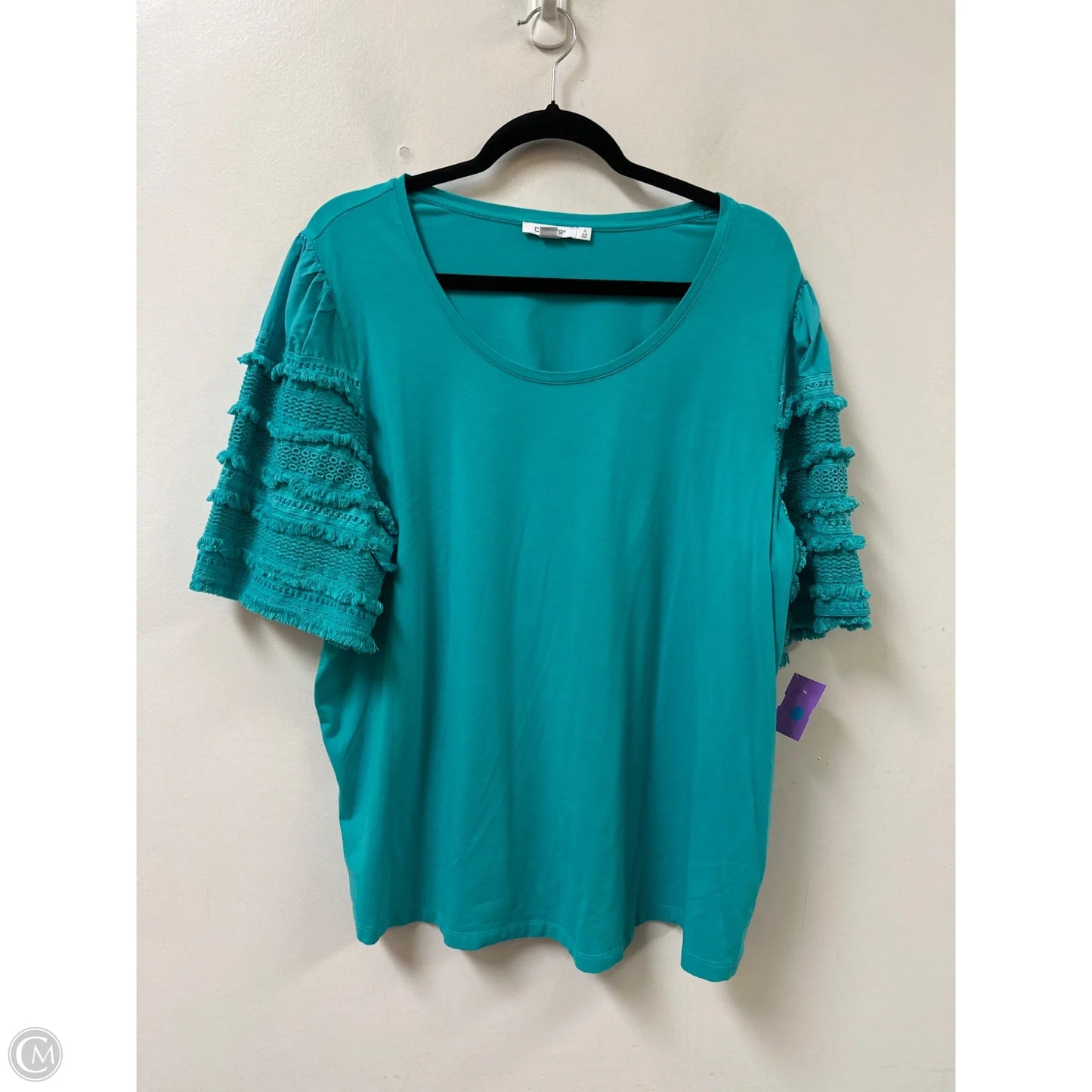 Top Short Sleeve By Chicos In Green, Size: 1x
