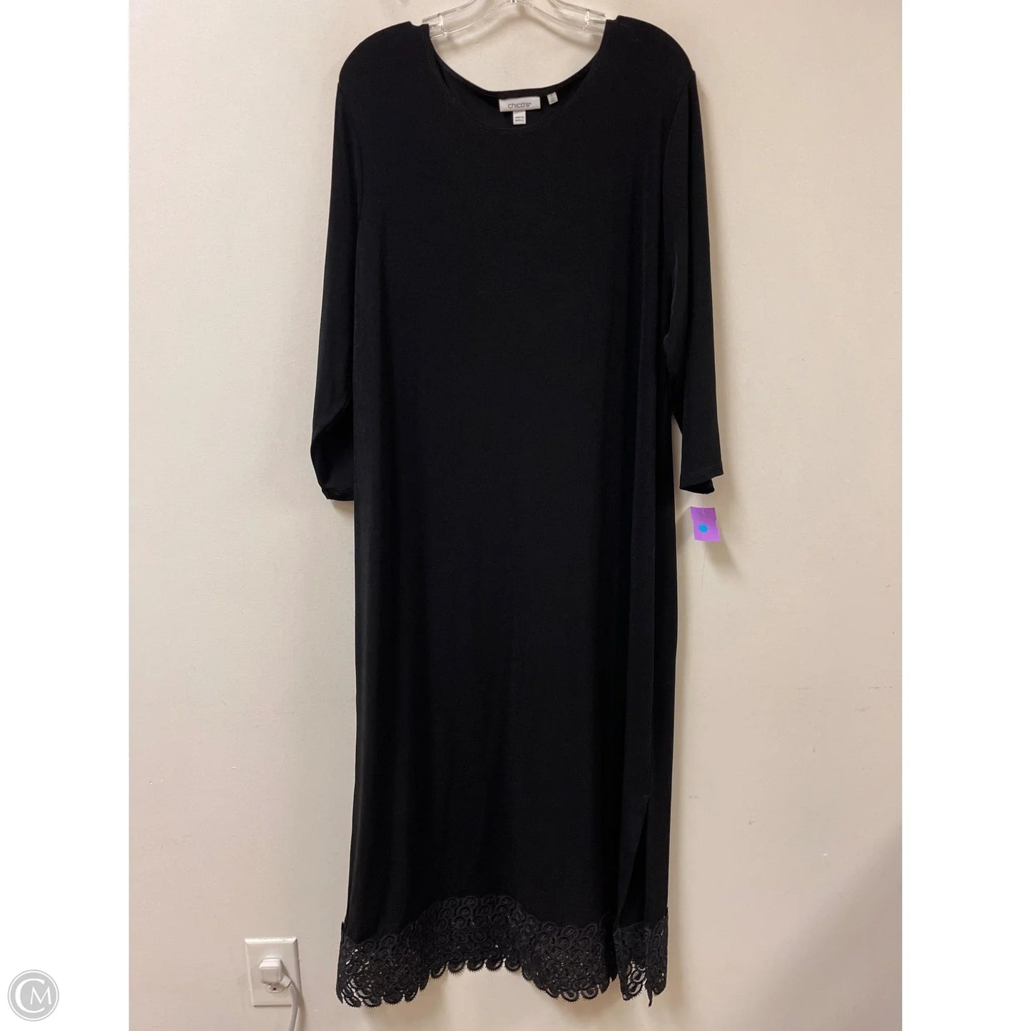 Dress Casual Maxi By Chicos In Black, Size: 2x