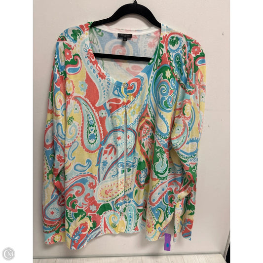 Cardigan By Talbots In Paisley Print, Size: 3x