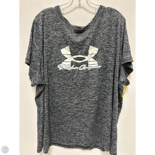 Athletic Top Short Sleeve By Under Armour In Grey, Size: 3x