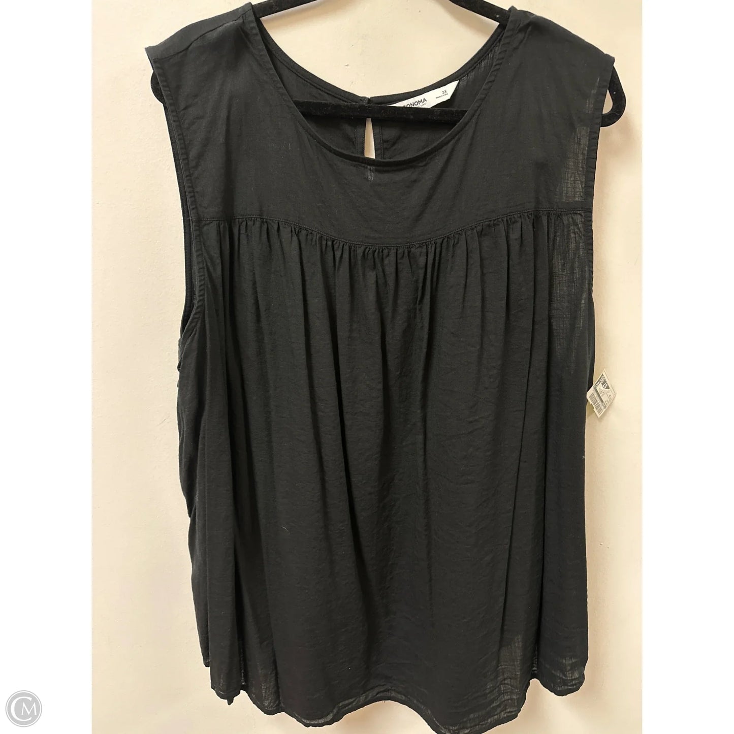 Top Short Sleeve By Sonoma In Black, Size: 3x