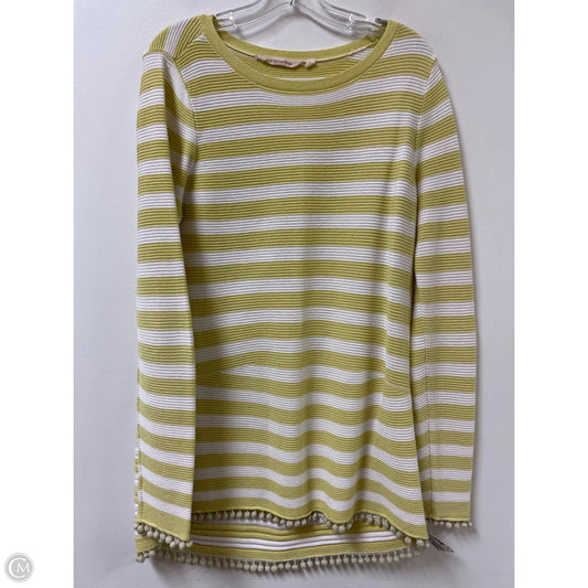 Tunic Long Sleeve By Soft Surroundings In White & Yellow, Size: M