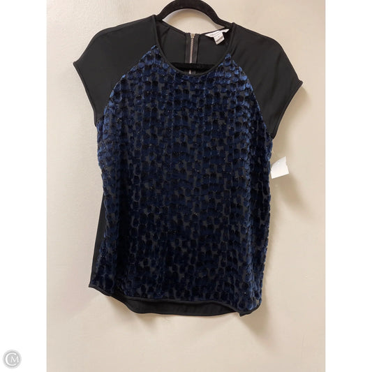 Top Short Sleeve Designer By Diane Von Furstenberg In Navy, Size: S