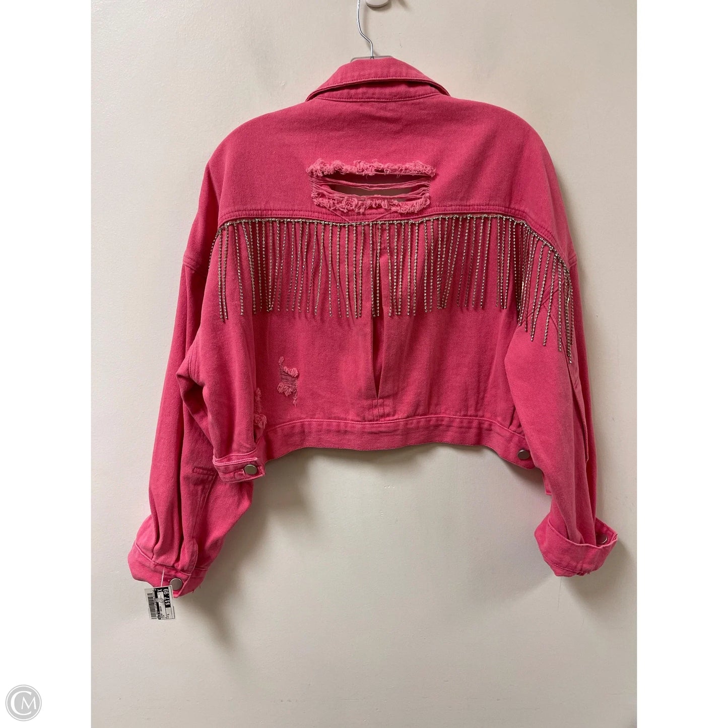 Jacket Denim By Blue B In Pink, Size: S