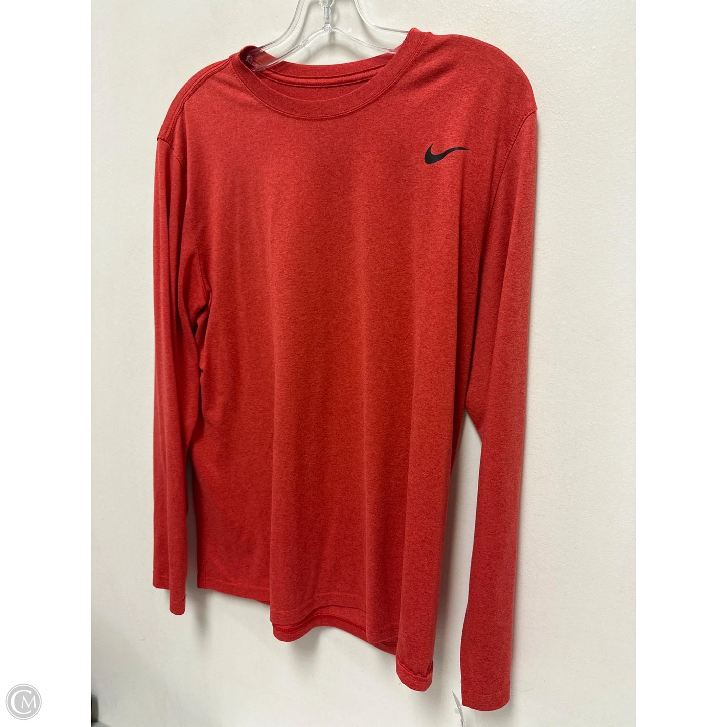 Athletic Top Long Sleeve Crewneck By Nike In Red, Size: L