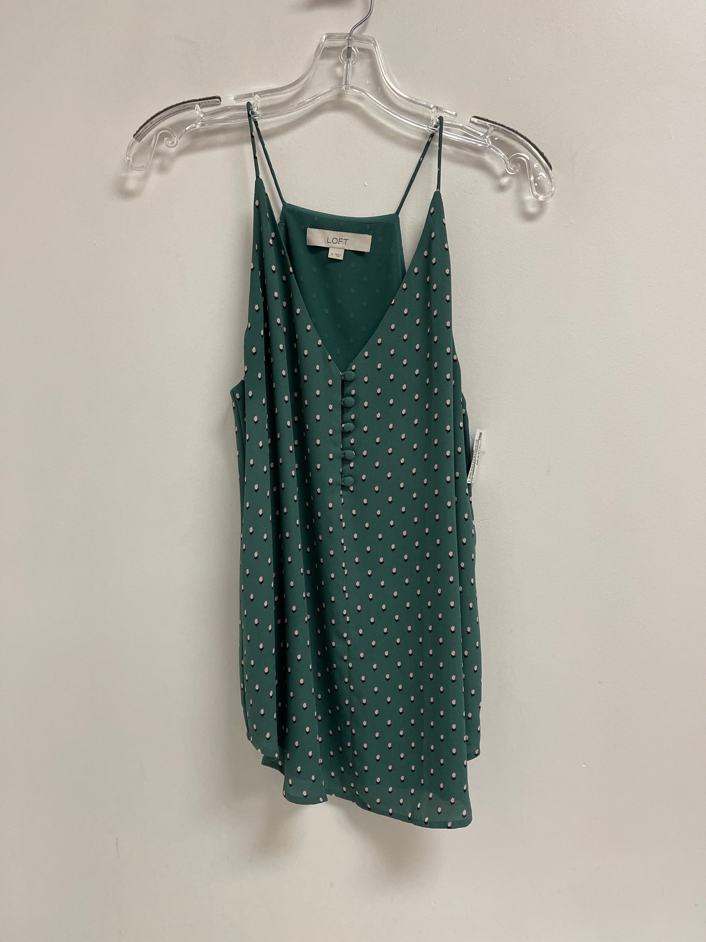 Top Sleeveless By Loft In Green, Size: S