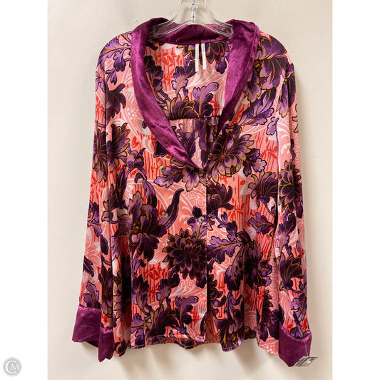 Top Long Sleeve By Anthropologie In Purple, Size: L