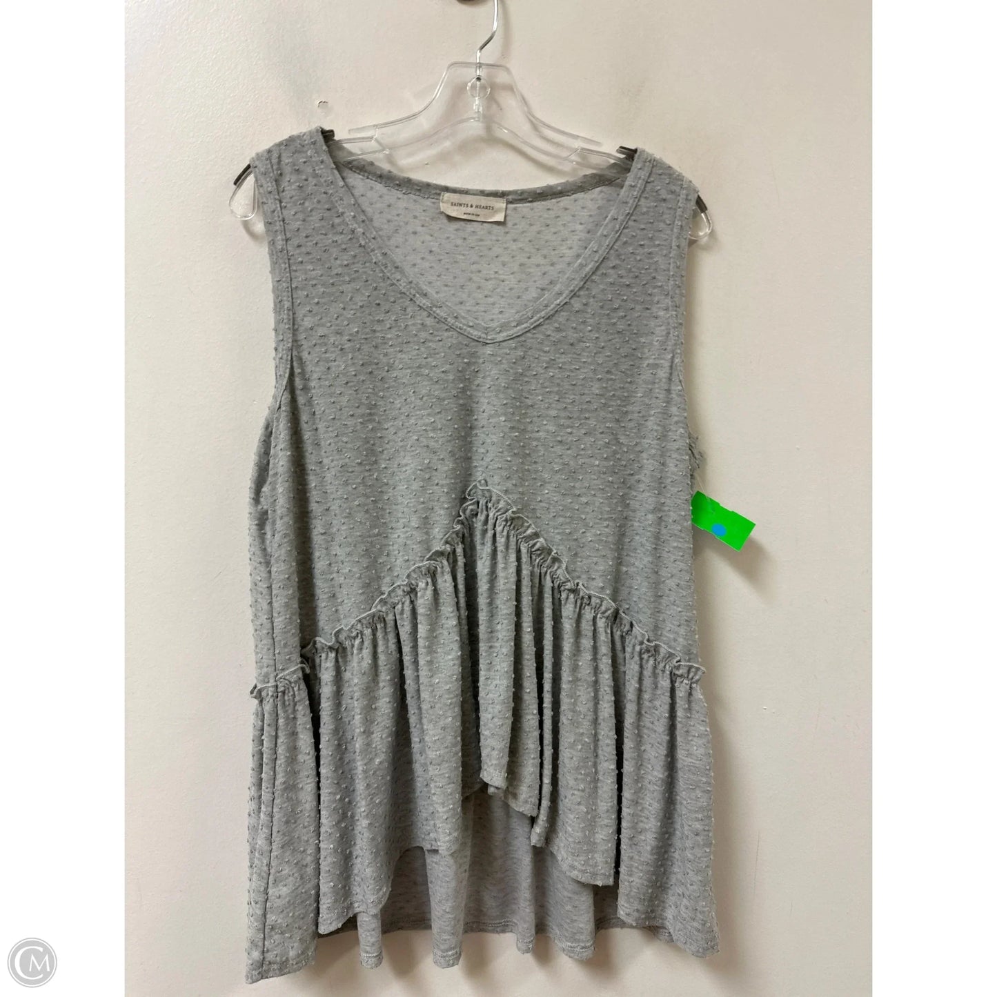 Tunic Sleeveless By Clothes Mentor In Grey, Size: L