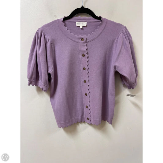 Sweater Cardigan By Entro In Purple, Size: S