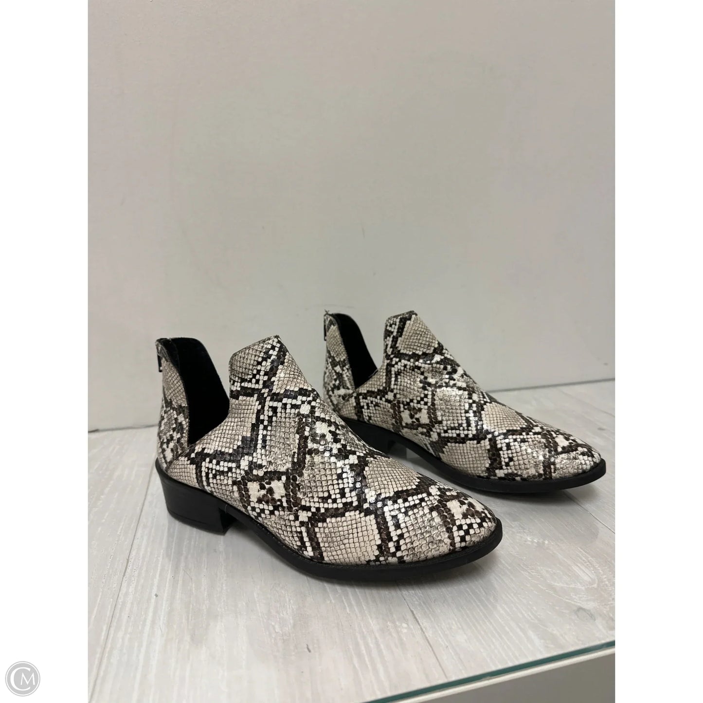 Boots Ankle Heels By Steve Madden In Snakeskin Print, Size: 9