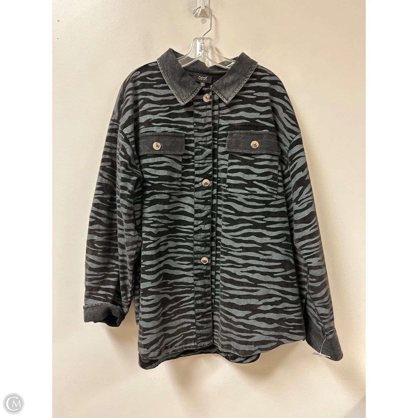 Jacket Shirt By Oddi In Zebra Print, Size: 3x