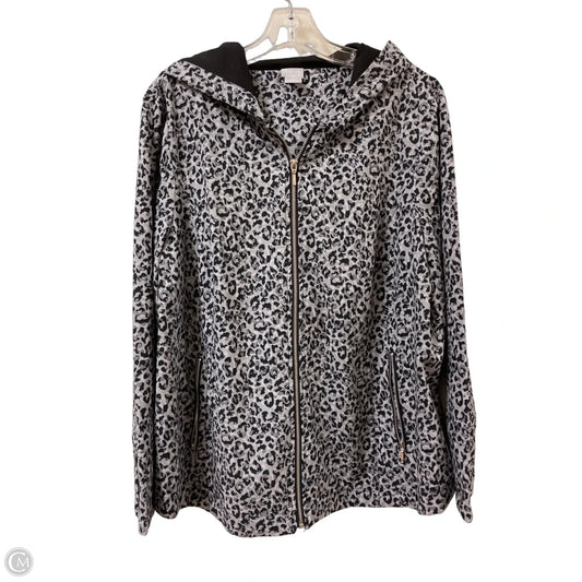 Jacket Windbreaker By Chicos In Animal Print, Size: Xl