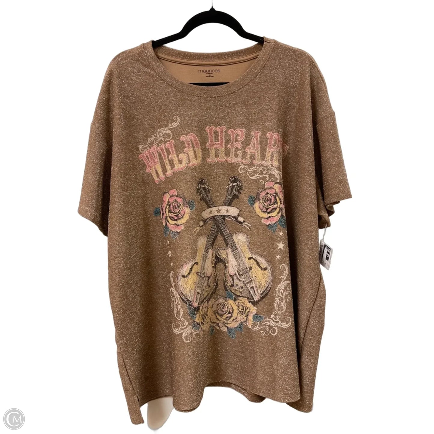 Top Short Sleeve By Maurices In Bronze, Size: 2x