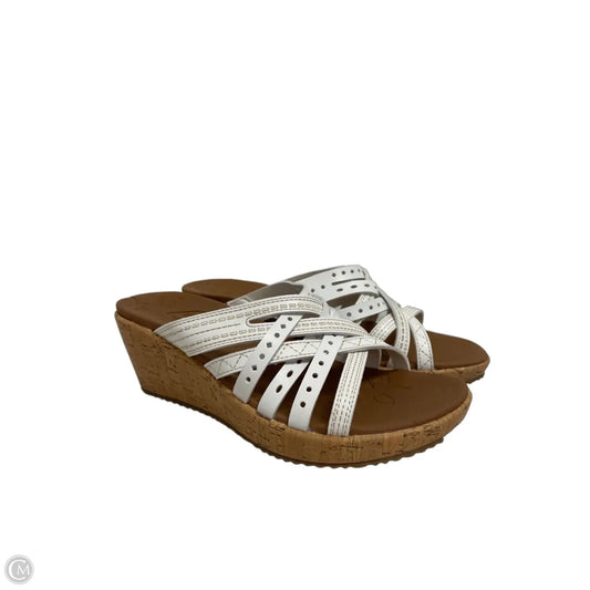 Sandals Heels Wedge By Skechers In White, Size: 7