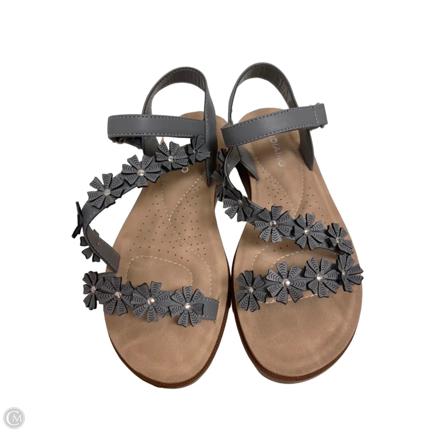 Sandals Flats By Clothes Mentor In Silver, Size: 7.5