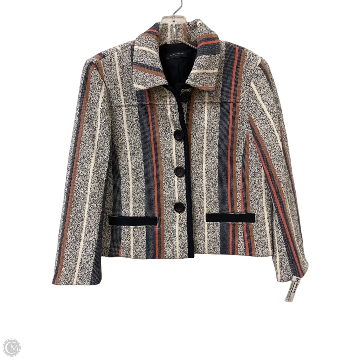 Blazer By Ann Taylor In Striped Pattern, Size: Mp