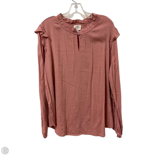 Top Long Sleeve By St Johns Bay In Pink, Size: Xl