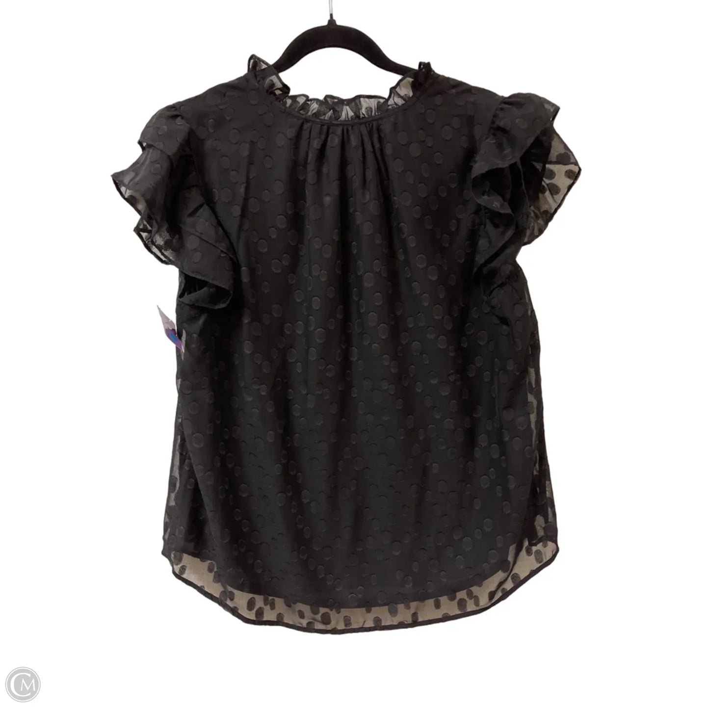 Top Short Sleeve By Anne Klein In Black, Size: L