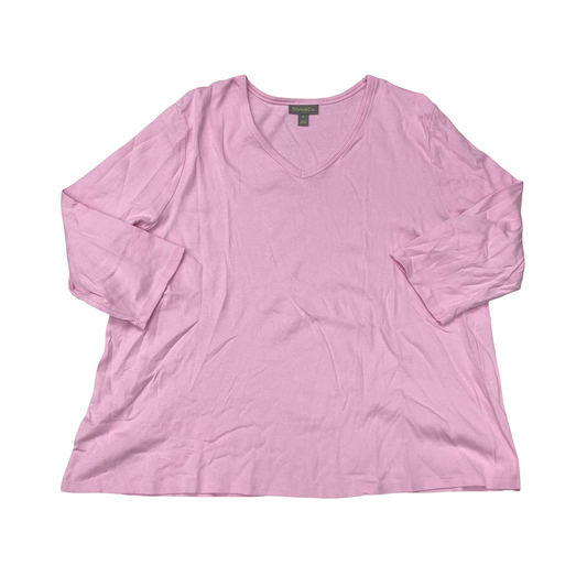 Top Ss By Lauren By Ralph Lauren In Pink, Size:2X