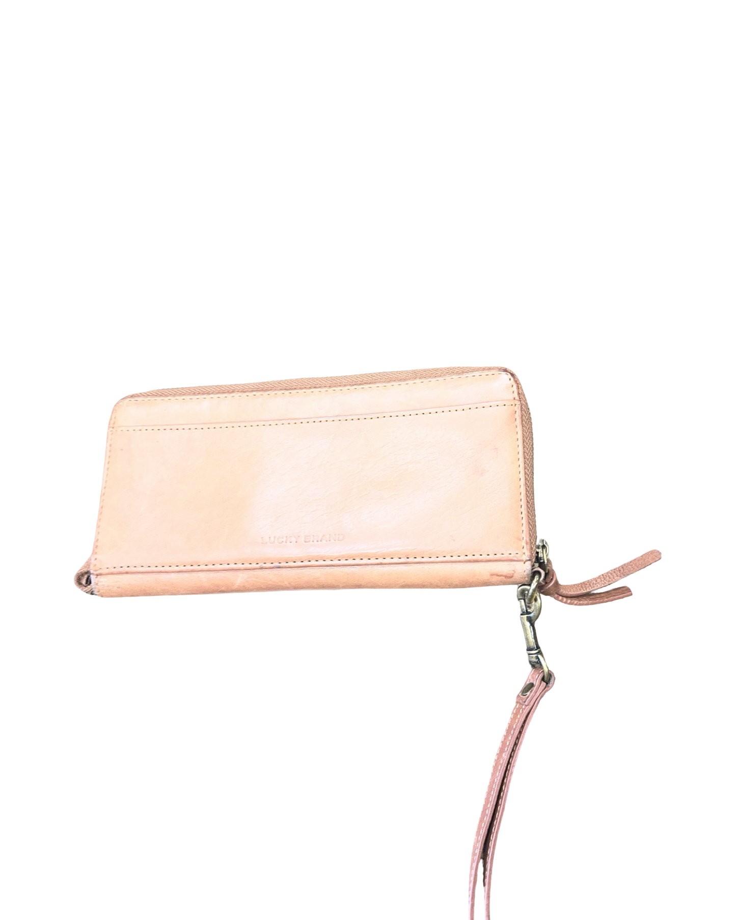 Wristlet Leather By Lucky Brand In Tan, Size:Medium