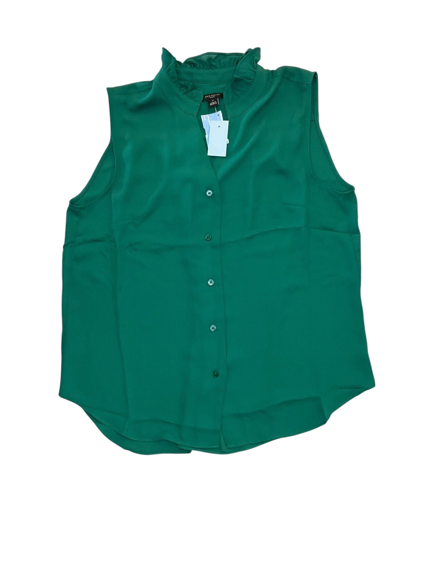 Blouse Sleeveless By Ann Taylor In Green, Size:Sp