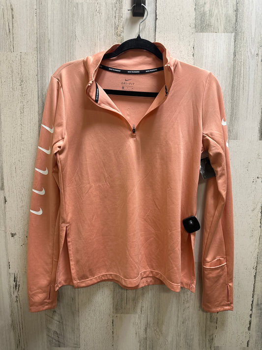 Pink Athletic Top Long Sleeve Collar Nike, Size S