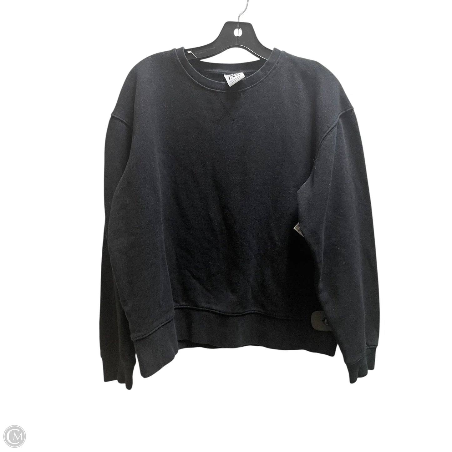 Sweatshirt Crewneck By Zara In Black, Size: L