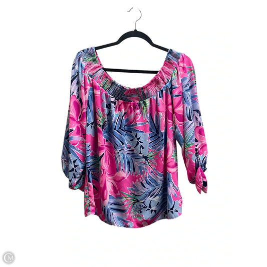 Top Long Sleeve Designer By Lilly Pulitzer In Pink, Size: M