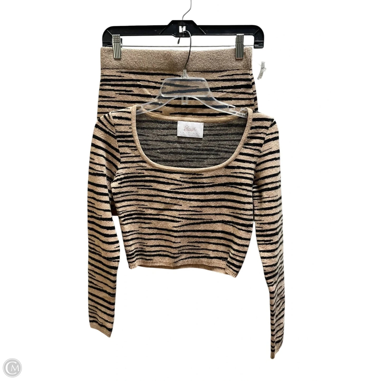 Top 2pc Long Sleeve By Blush In Animal Print, Size: S