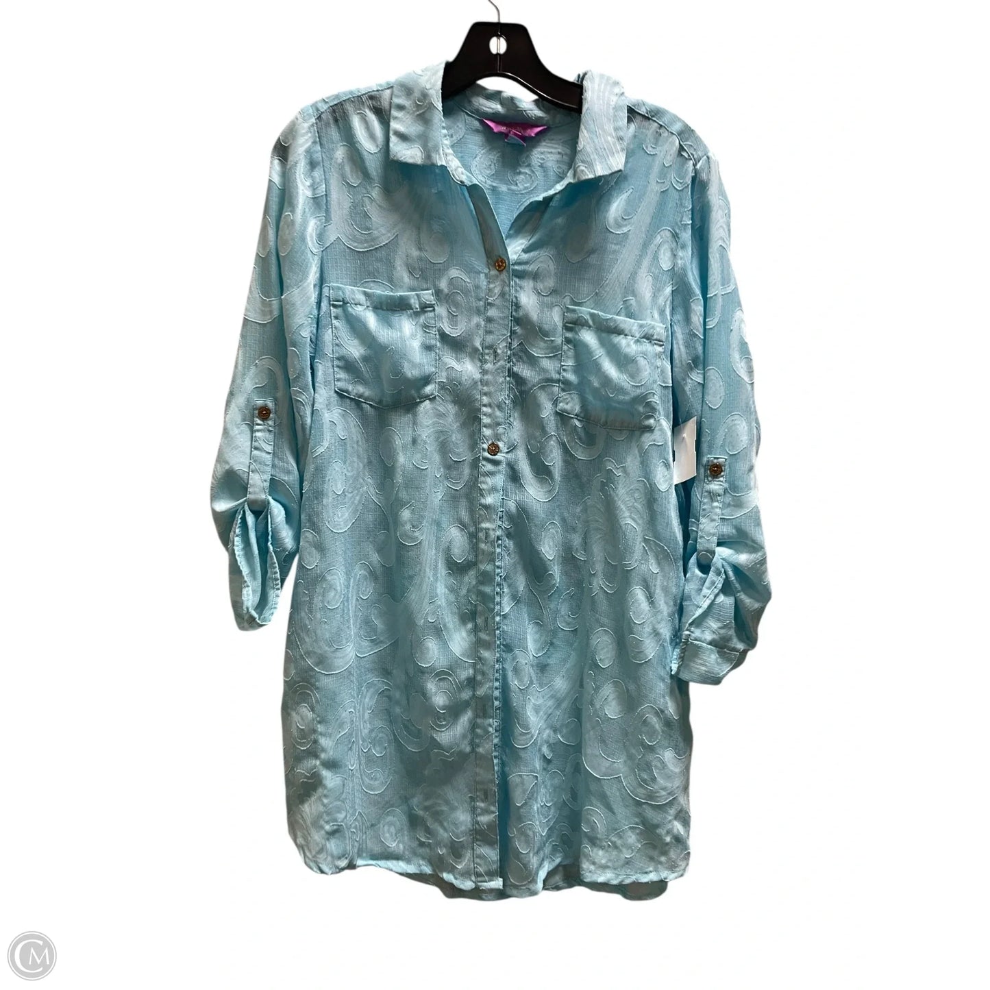 Top Long Sleeve Designer By Lilly Pulitzer In Blue, Size: S