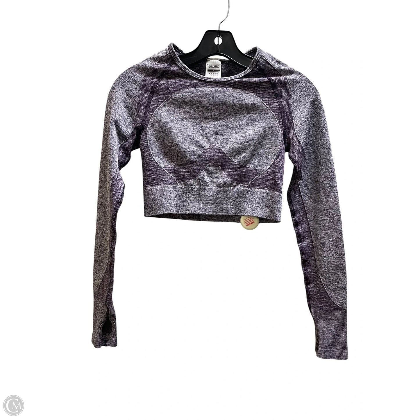 Athletic Top Long Sleeve Collar By Gym Shark In Purple, Size: M