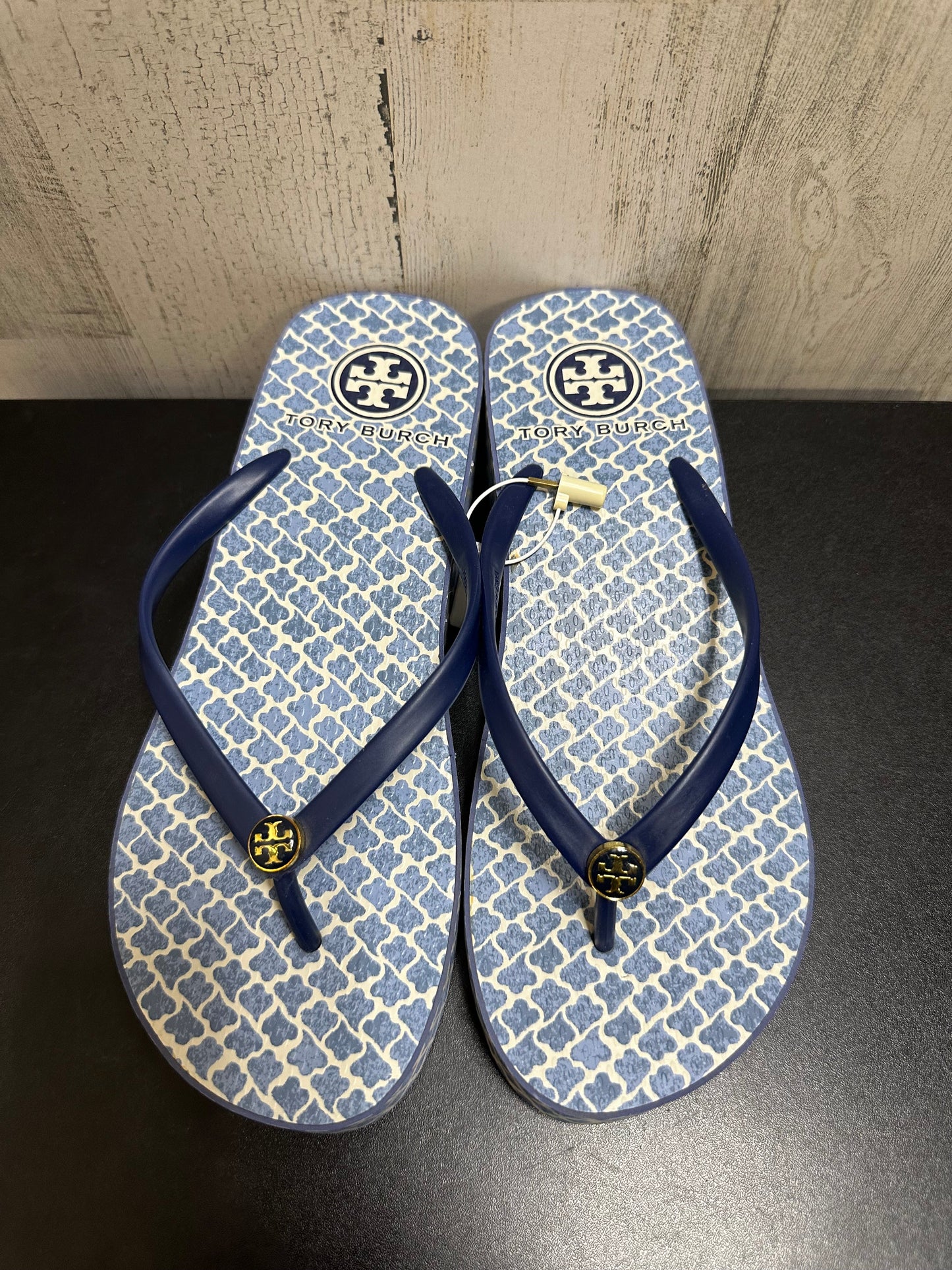 Blue Sandals Flip Flops Tory Burch, Size 9